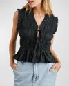 RAILS MARTINE SHIRRED PEPLUM BLOUSE