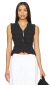 Rails Martine Shirred Peplum Blouse In 黑色