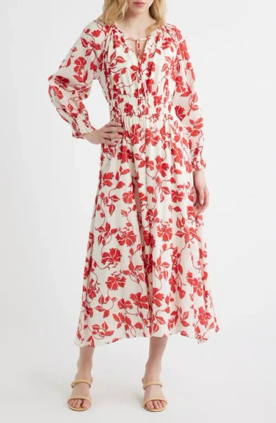 Rails Matia Floral Long Sleeve Cotton Maxi Dress In Yellow