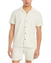 Rails Maverick Textured Knit Camp Shirt In Ecru