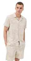 Rails Maverick Bandana Print Textured Knit Camp Shirt In Neutral
