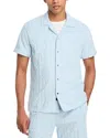 Rails Maverick Textured Knit Camp Shirt In Coastal Blue