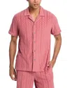 Rails Maverick Textured Knit Camp Shirt In Faded Red