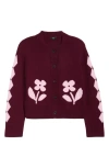 Rails Mavie Intarsia Floral Cardigan In Red