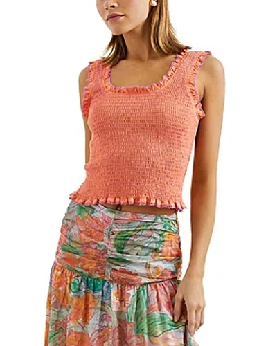 Rails Maxine Smocked Tank In Papaya