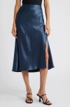 Rails Maya Satin Midi Skirt In Deep Sea