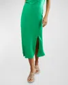 Rails Maya Satin Midi Skirt In Jade