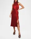 Rails Maya Satin Midi Skirt In Scarlet