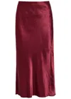 Rails Maya Side Split Satin Skirt In Red