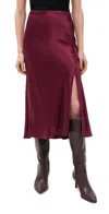 Rails Maya Side Split Satin Skirt In Red