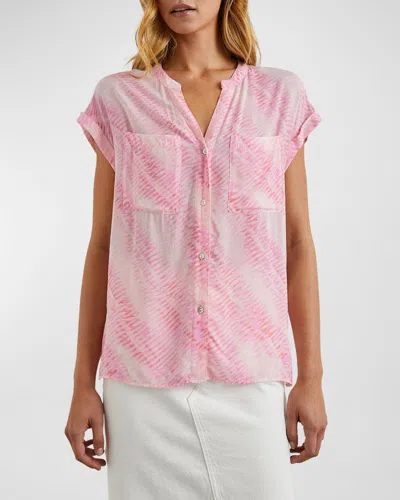 Rails Mel Button-front Shirt In Rose Reef