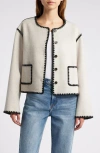 Rails Melanie Embroidered Detail Wool Blend Jacket In Oatmeal