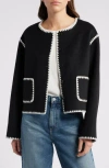 Rails Melanie Embroidered Detail Wool Blend Jacket In Black
