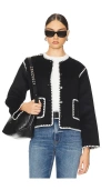 Rails Melanie Embroidered Detail Wool Blend Jacket In 黑色
