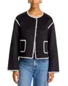 Rails Melanie Embroidered Detail Wool Blend Jacket In Black
