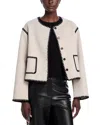 Rails Melanie Embroidered Detail Wool Blend Jacket In Oatmeal