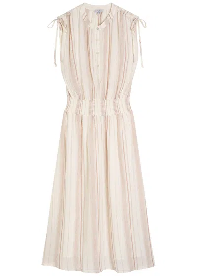 Rails Melodie Striped Linen-blend Midi Dress In Neutral