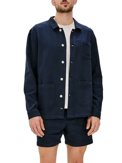 Rails Men's Ambrose Cotton-linen Shirt Jacket In Blue