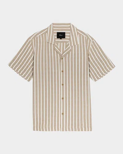 Rails Men & Apos;s Fielder Multi-stripe Cotton Camp Shirt In Gold