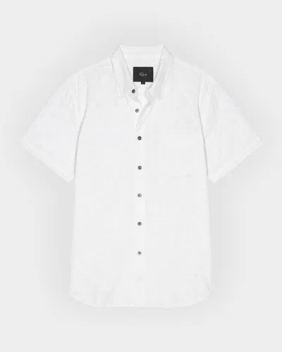 Rails Men & Apos;s Hale Cotton Floral-embroidered Short-sleeve Shirt In White