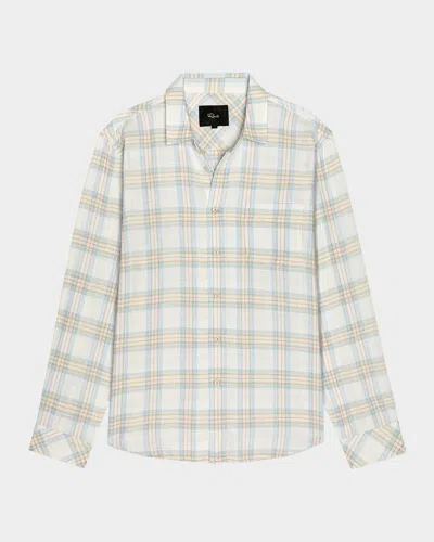 Rails Men & Apos;s Long-sleeve Wyatt Shirt In Conch Shore In White