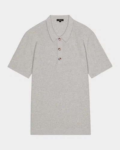 Rails Men & Apos;s Nathan Textured Cotton-cashmere Polo Shirt In Gray