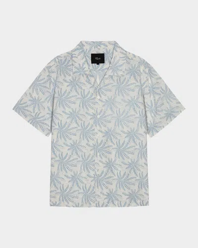 Rails Men & Apos;s Rhodes Palms Short-sleeve Camp Shirt In Blue