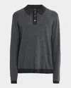 Rails Anders Polo Sweater Charcoal Ice In Gray