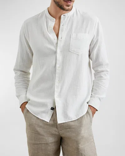 Rails Men's Antoine Band-collar Shirt In White