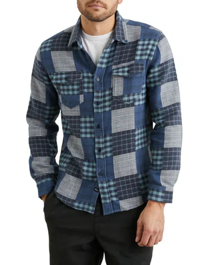 Rails Men's Banton Patchwork Button-front Shirt In Blue
