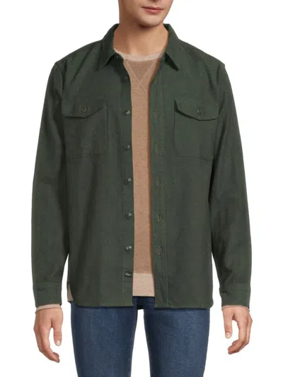 Rails Men's Burr Spread Collar Cotton Shirt Jacket In Green
