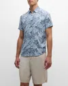 Rails Carson Botanical Print Short Sleeve Linen Blend Button-up Shirt In Jungle Grdn Rfln