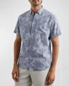 Rails Carson Floral Print Short Sleeve Linen Blend Button-up Shirt In Garden Sands Orch