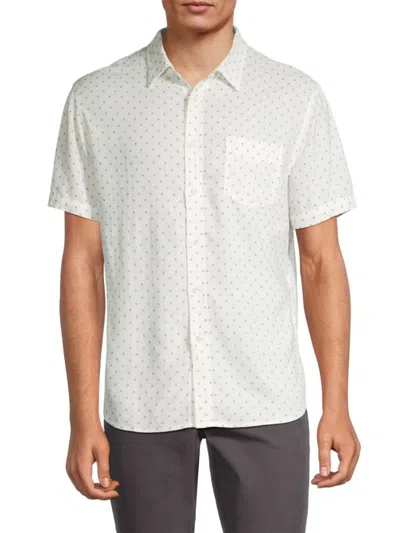 Rails Men's Carson Diamond Print Linen Blend Shirt