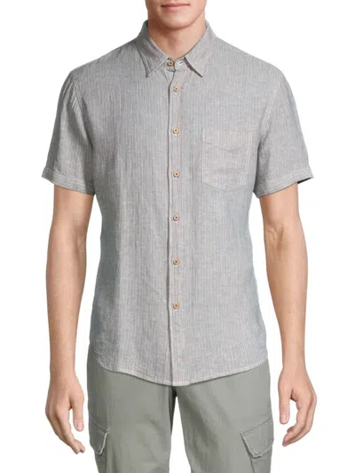 Rails Men's Carson Striped Linen Blend Shirt In Blue