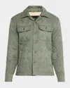 Rails Men's Claude Quilted Overshirt In Basil Ecru Quilt