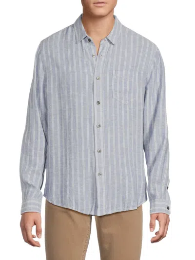 Rails Men's Connor Striped Linen-blend Shirt In White