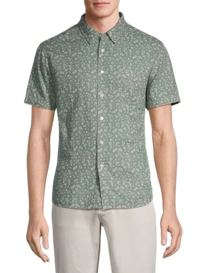 Rails Men's Floral Linen Blend Shirt In Acorn