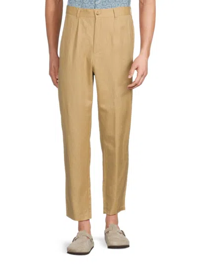 Rails Men's Hawthorne Linen-cotton Pleated Pants In Brown