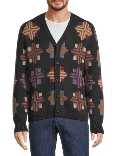 Rails Men's Heirloom Patchwork Cotton-blend Cardigan In Animal Print