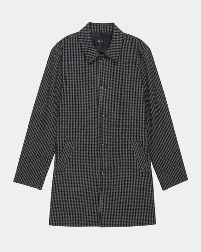 Rails Men's Hockney Check Overcoat In Grey Check Plaid