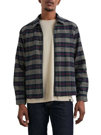 Rails Men's Jaque Plaid Cotton Shirt Jacket In Blue