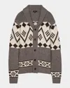 Rails Kallio Fair Isle Merino Wool Cardigan In Maple Oat