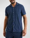 Rails Men's Maverick Terry Cloth Jacquard Short-sleeve Shirt In Royal Blue