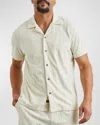 Rails Maverick Textured Knit Camp Shirt In Ecru