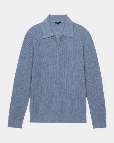 Rails Men's Monty Wool Rib Quarter-zip Sweater In Blue
