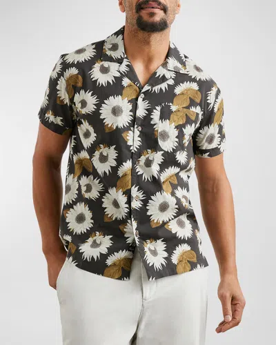 Rails Moreno Relaxed Fit Sunflower Print Short Sleeve Button Down Shirt