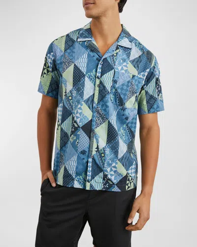 Rails Men's Moreno Sport Shirt In Triangle Patchwork Shadow
