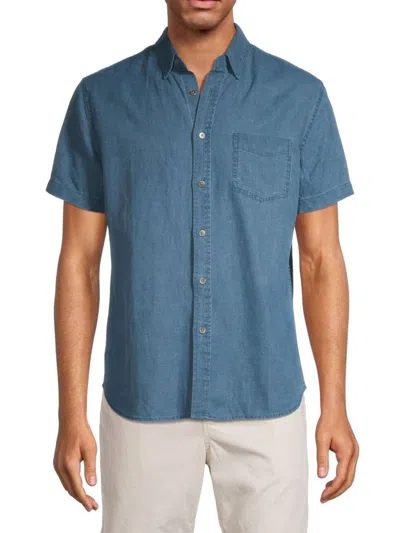 Rails Men's Paros Linen Blend Shirt In Lapis