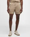 RAILS MEN'S PATTERNED LINEN-BLEND SHORTS